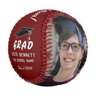 Congratulations Grad Red Graduation Cap 2 Photo Baseball