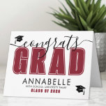 Congratulations Grad Red Graduation Card<br><div class="desc">Congrats Grad Bold Elegant Black and White Graduation Card. Celebrate this special milestone with a stylish and timeless graduation card. The front features “Congrats Grad” in a bold mix of red and black typography, combining elegant script with strong lettering for a striking, celebratory look. Below, there’s space to personalize the...</div>