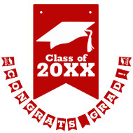 Congratulations Grad Scarlet and White Bunting Flags