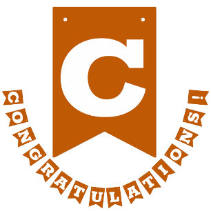 Congratulations Grad White on Burnt Orange Bunting Flags