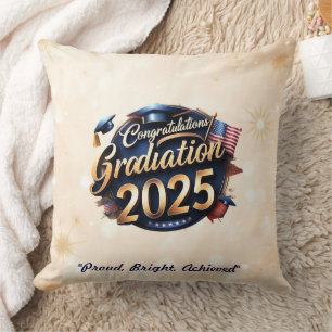 "Congratulations Graduate 2025" Throw Pillow
