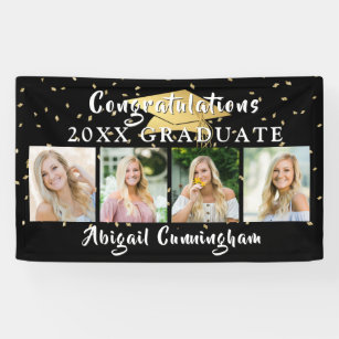 Congratulations Graduate 4 Photo Custom Color Banner
