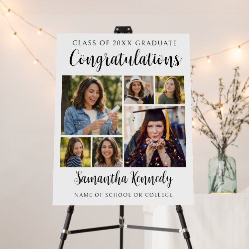 Congratulations Graduate 6 Photo Graduation White Foam Board