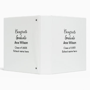 congratulations graduate add name class year schoo 3 ring binder