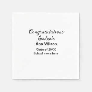 congratulations graduate add name class year schoo napkins