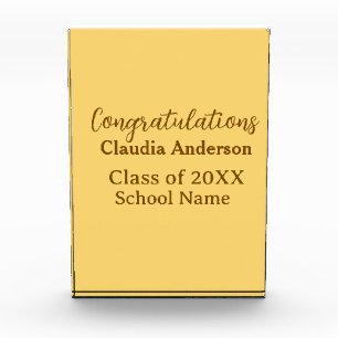 Congratulations graduate add school name simple mo acrylic award