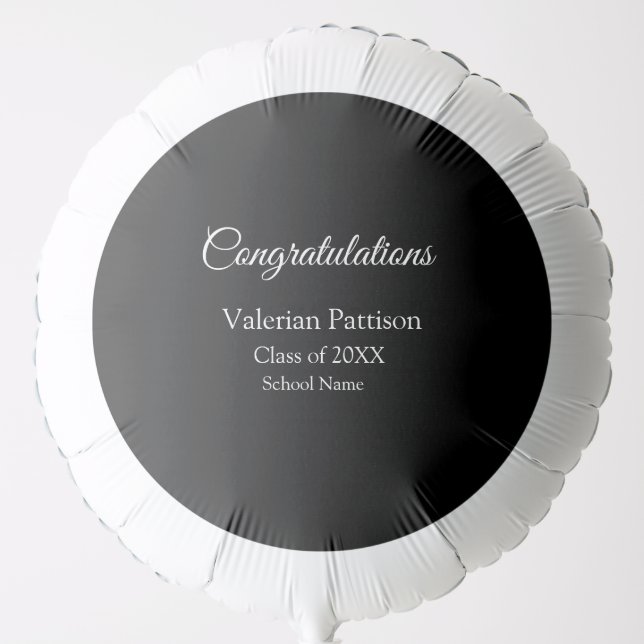Congratulations graduate add school name simple mo balloon (Front)