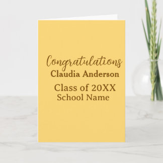 Congratulations graduate add school name simple mo card