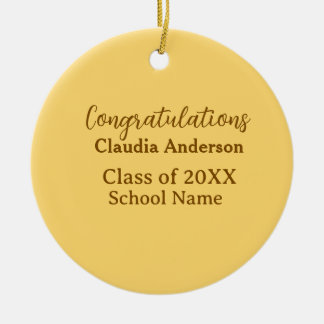 Congratulations graduate add school name simple mo ceramic ornament