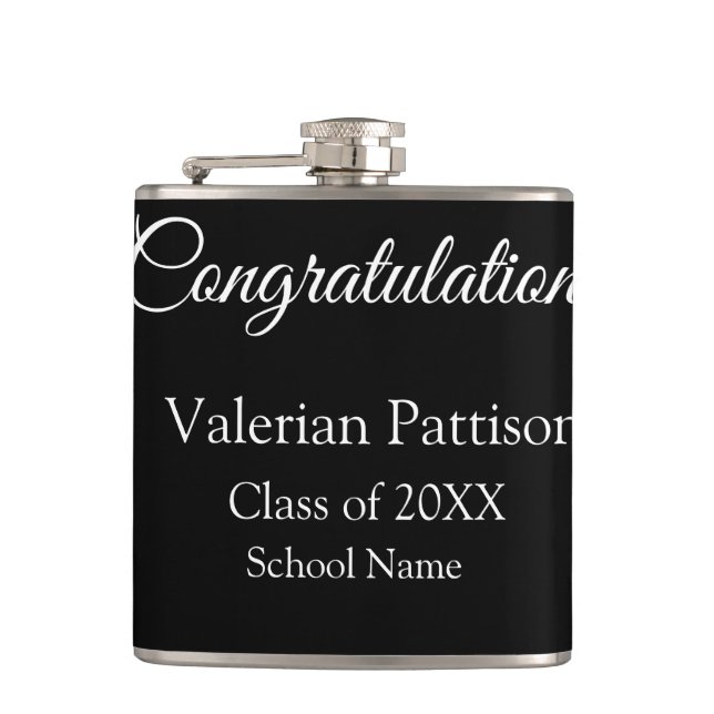 Congratulations graduate add school name simple mo flask (Front)