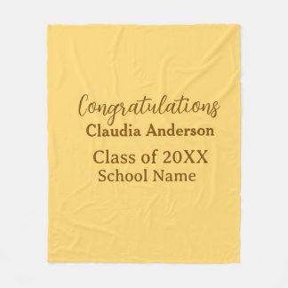 Congratulations graduate add school name simple mo fleece blanket
