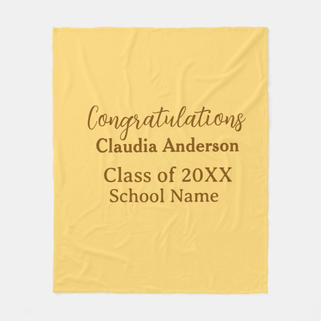 Congratulations graduate add school name simple mo fleece blanket (Front)