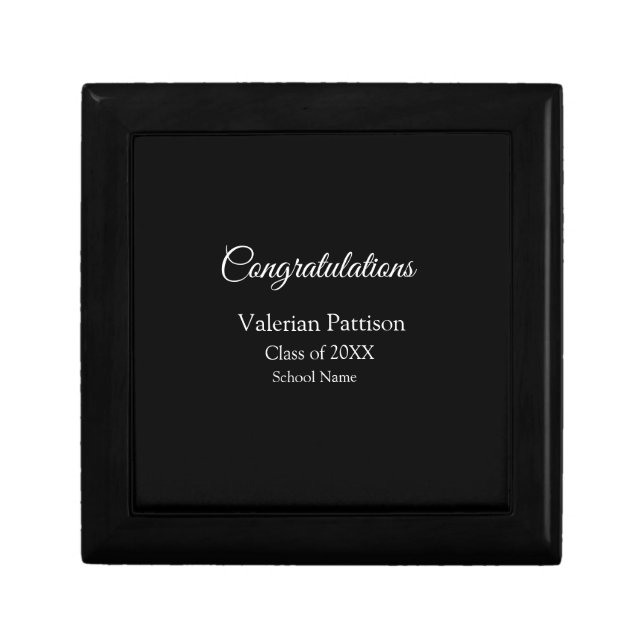 Congratulations graduate add school name simple mo gift box (Front)