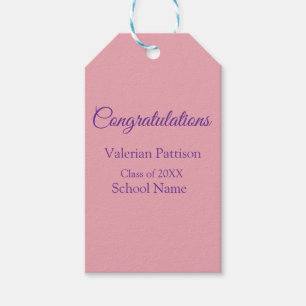 Congratulations graduate add school name simple mo gift tags