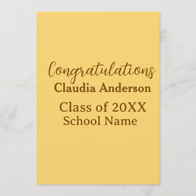 Congratulations graduate add school name simple mo invitation (Front)