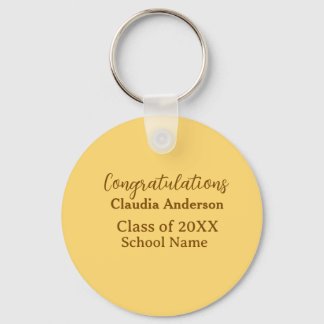 Congratulations graduate add school name simple mo keychain
