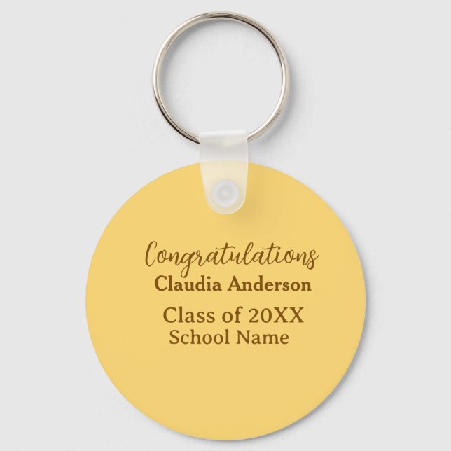 Congratulations graduate add school name simple mo keychain (Front)