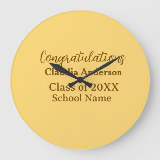 Congratulations graduate add school name simple mo large clock