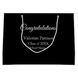 Congratulations graduate add school name simple mo large gift bag
