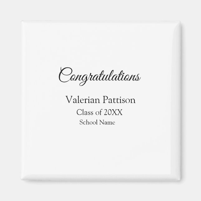 Congratulations graduate add school name simple mo magnet (Front)