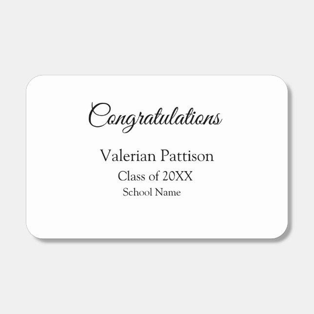 Congratulations graduate add school name simple mo matchboxes (Front)