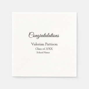 Congratulations graduate add school name simple mo napkins