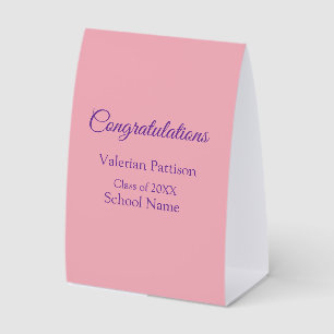 Congratulations graduate add school name simple mo paper table tent 