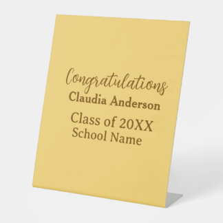Congratulations graduate add school name simple mo pedestal sign