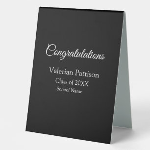 Congratulations graduate add school name simple mo table tent
