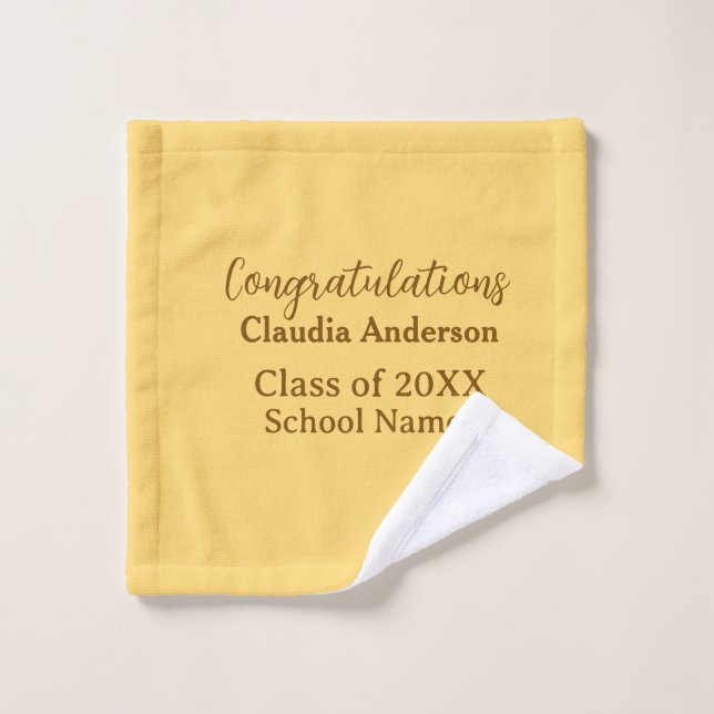 Congratulations graduate add school name simple mo wash cloth (Wash Cloth)