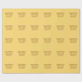 Congratulations graduate add school name simple mo wrapping paper