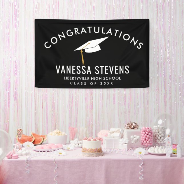 Congratulations Graduate Black  Banner (Party)