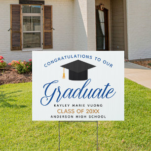 Congratulations Graduate Blue 2026 Graduation Yard Sign