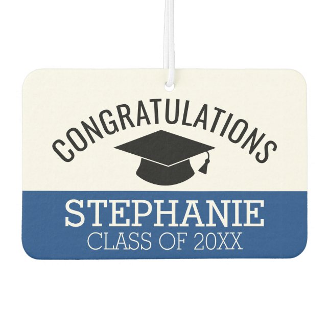 Congratulations Graduate - Blue Black Graduation Air Freshener (Front)