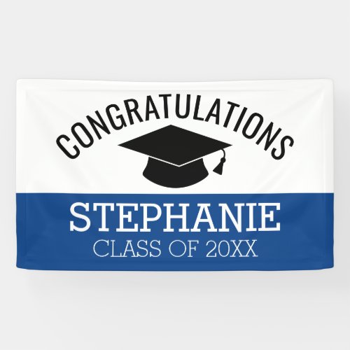 Congratulations Graduate _ Blue Black Graduation Banner