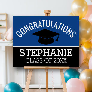 Congratulations Graduate - Blue Black Graduation Foam Board