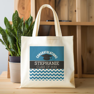Congratulations Graduate - Blue Black Graduation Tote Bag
