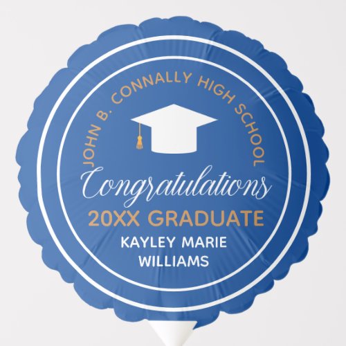 Congratulations Graduate Blue Gold 2024 Graduation Balloon