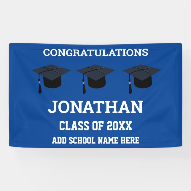 Congratulations Graduate Blue Graduation Banner (Horizontal)