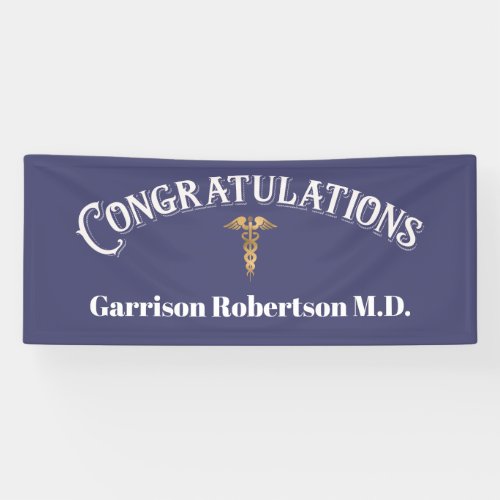 Congratulations Graduate Blue MD Doctor Banner