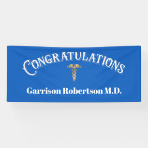 Congratulations Graduate Blue MD Doctor Banner