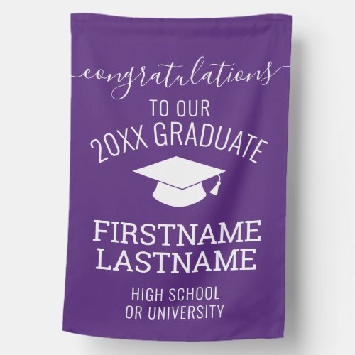Congratulations Graduate Class of 2020 _ purple House Flag