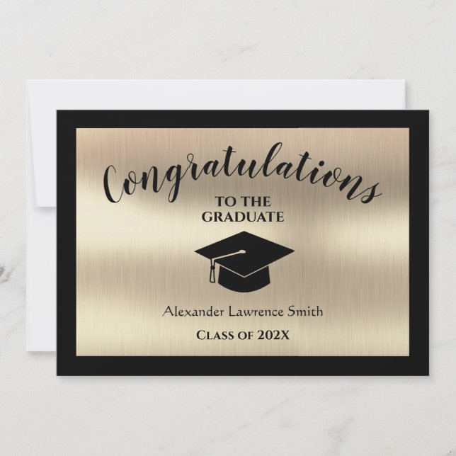 Congratulations Graduate Class of 2021 Black Gold Announcement (Front)