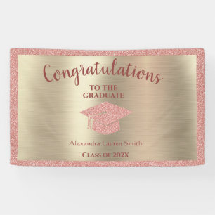 Congratulations Graduate Class of 2022 Pink Gold Banner