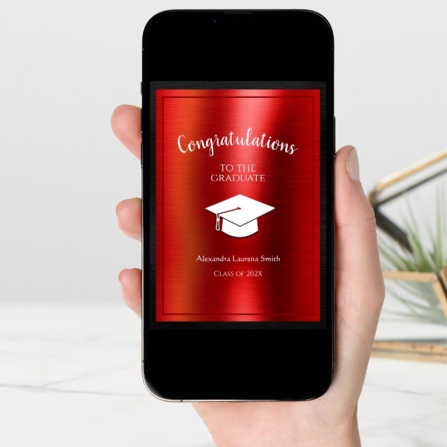Congratulations Graduate Class of 2024 Black Red Card (Front Digital)