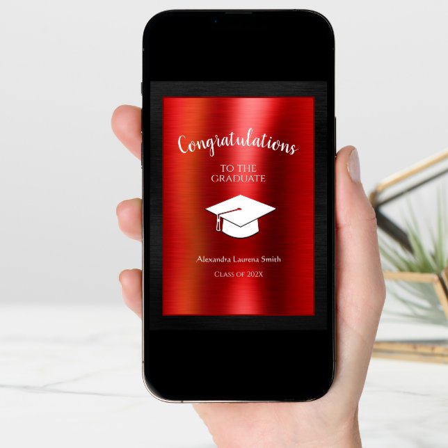 Congratulations Graduate Class of 2024 Black Red Card (Front Digital)