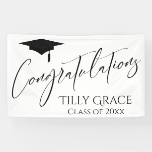 Congratulations Graduate Class of Black on White Banner