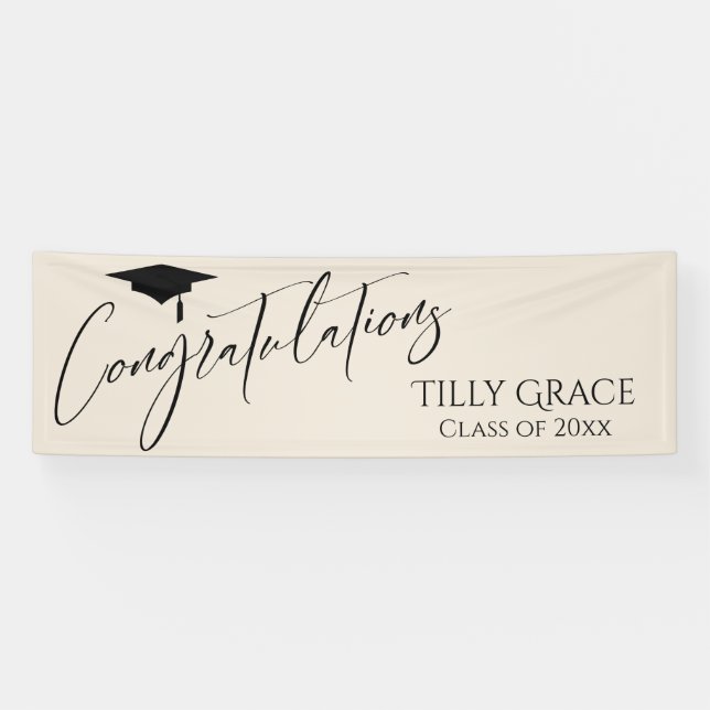 Congratulations Graduate Class of Cream Banner (Horizontal)