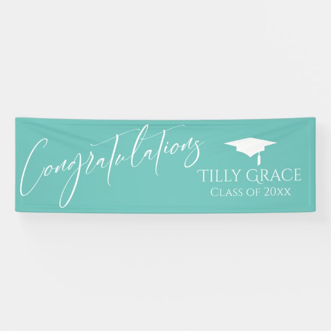 Congratulations Graduate Class of Light Teal Banner (Horizontal)
