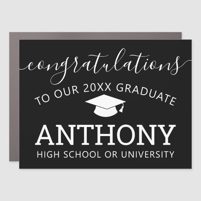 Congratulations Graduate Class of Year graduation Car Magnet (Front)